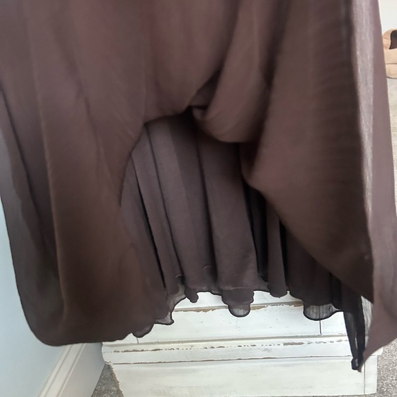 Y2K DIALOGUE Brown Knit Chiffon Midi Tank Dress Whimsigoth Fairy Indie Boho Sz M - Picture 9 of 11